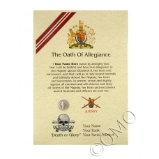 QRL Queens Royal Lancers Oath Of Allegiance Certificate